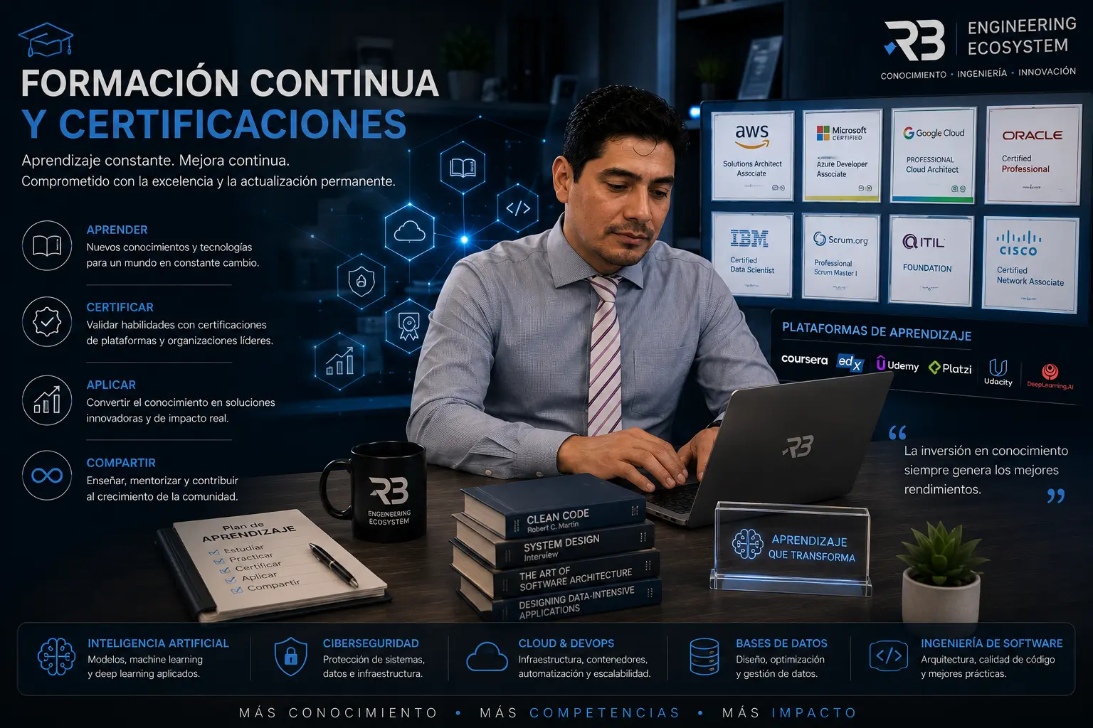 Formación continua y certificaciones del responsable de RB Engineering Ecosystem